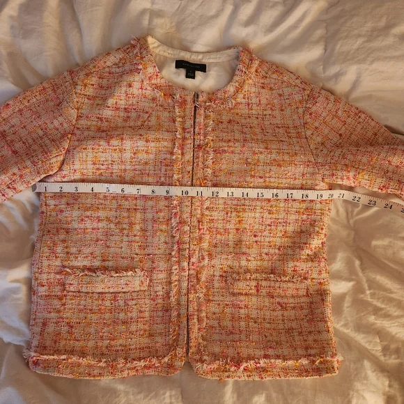 Ann Taylor confetti jacket orange/pink/beige size 0 BNWT - Picture 5 of 12